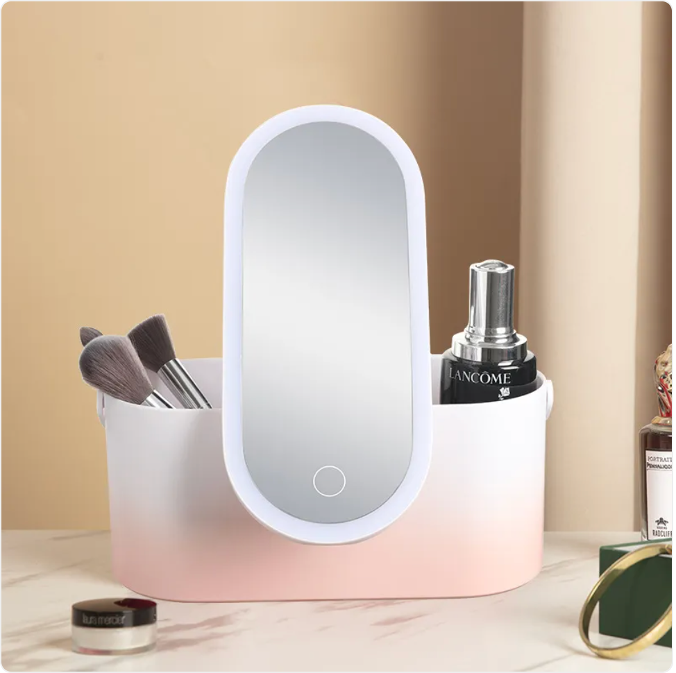 LED Makeup Mirror & Travel Organizer