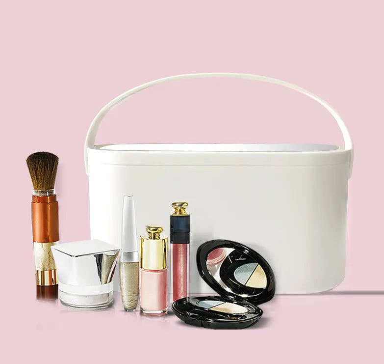 LED Makeup Mirror & Travel Organizer