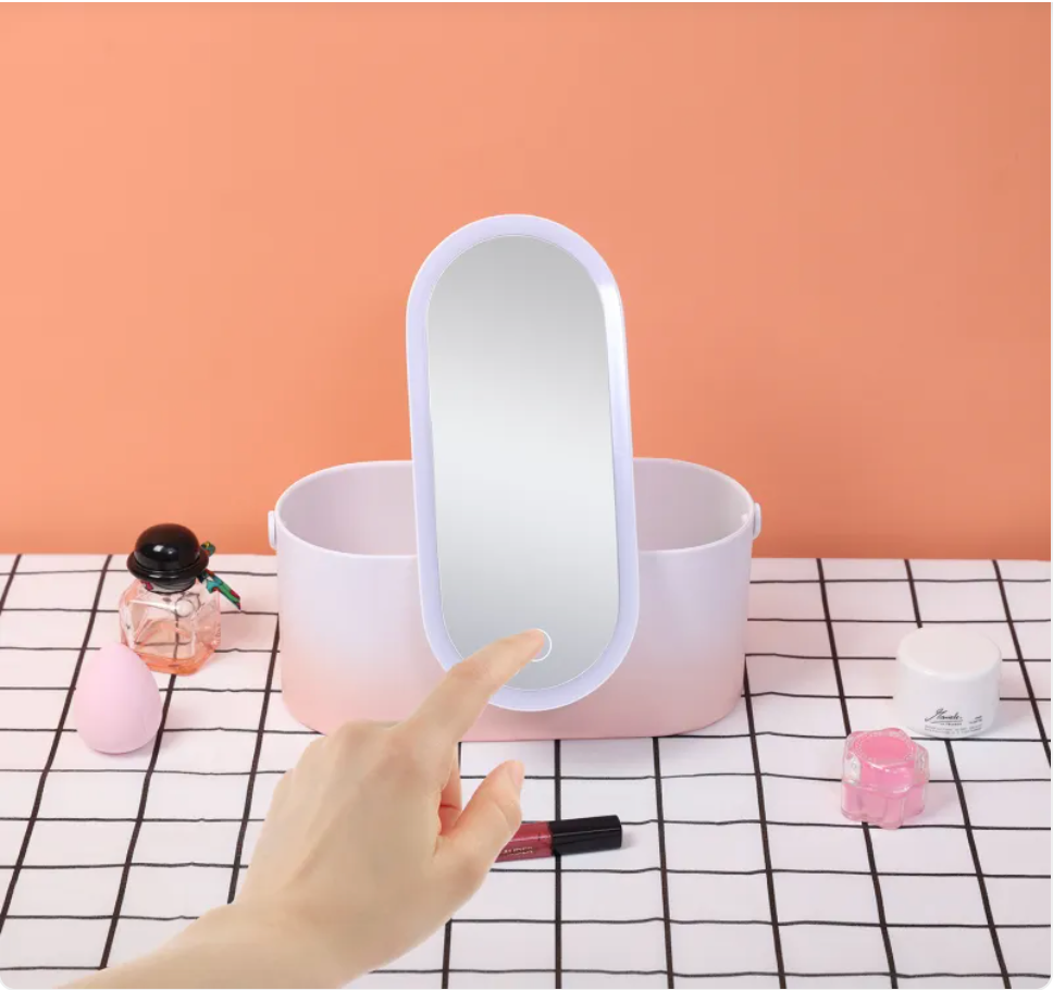 LED Makeup Mirror & Travel Organizer