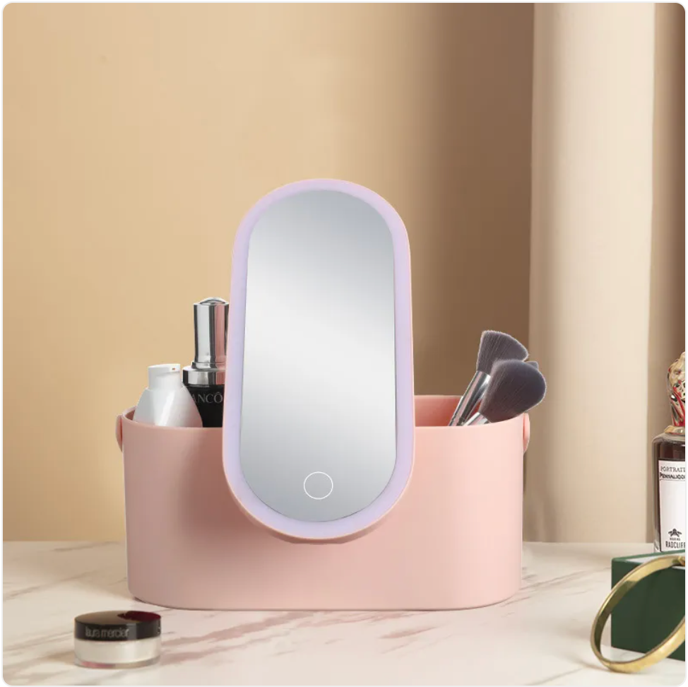 LED Makeup Mirror & Travel Organizer