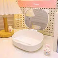 Compact Desktop Mirror with Jewelry Storage Box for Travel